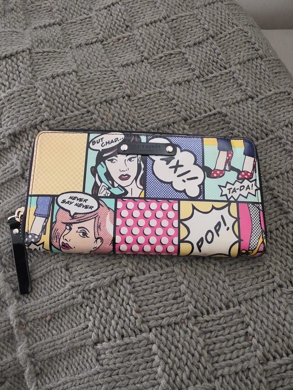 Kate Spade Pop Art Comic Stripe Zip Wallet - Multi